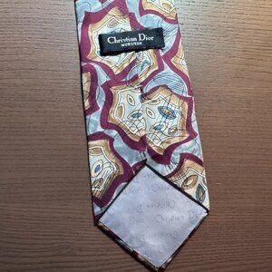 Christian Dior Monsieur 100% Silk Tie Abstract Pattern Made in USA Necktie